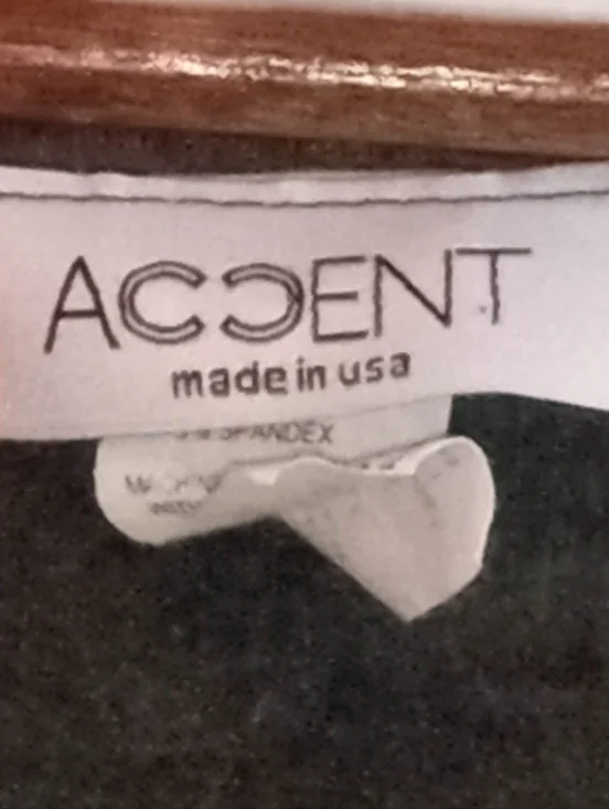 Charcoal Gray Long Sleeve Mini Tunic Dress Black Lace Hem Casual Medium Modal - Picture 3 of 4